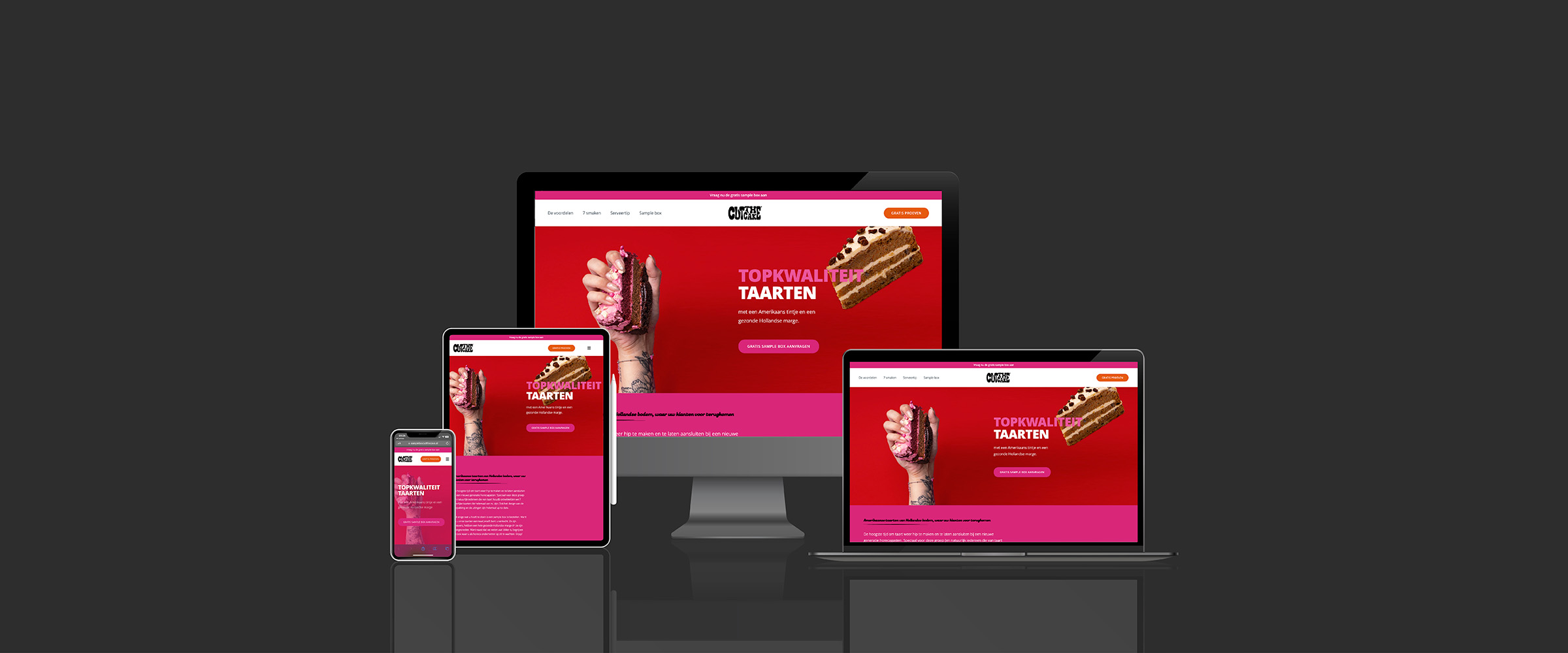 Cut the Cake website mockup